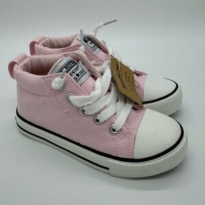 Weestep Girls Pink High-Top Sneakers converse chuck style Toddler kids size 10